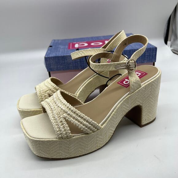 Pop Womens Applaud Heeled Sandals Natural Cream Color Size 11M - Picture 2 of 13